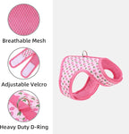 Mile High Life Dog Harness, Air Mesh Floral Vest Harness for 20 lbs Small Dogs & Cats, Easy Get on Adjustable Easy Closures Both Neck and Chest (Pink Flower, XS Chest 14"-16")