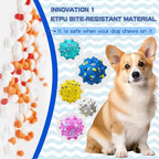 2 Pcs Tough ETPU Dog Balls for Aggressive Chewers - Bouncy, Interactive Floating Chew Toys for Fetch & Water Play with Medium Large Dogs