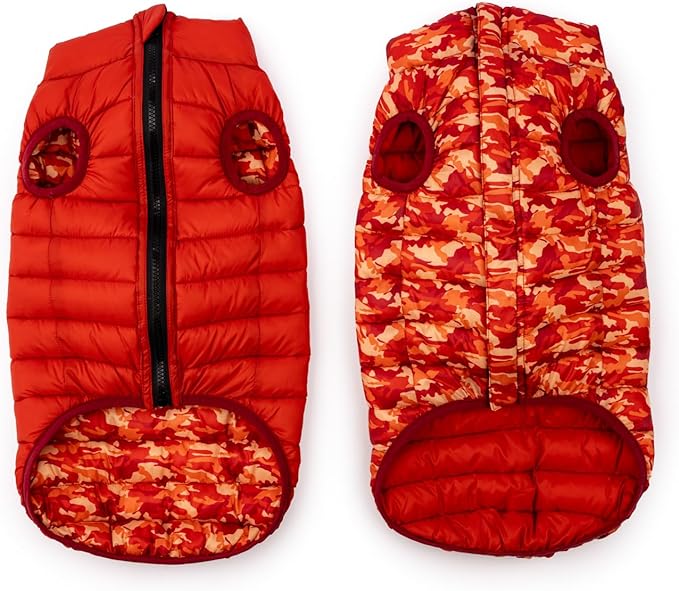 Winchester Pet Premium Reversible Dog Puffer Vest, Red, Large