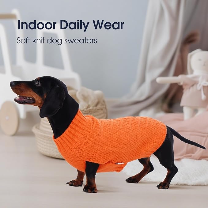 IECOii Extra Large Dog Sweater - XXXL Warm Xmas Dog Sweaters, Orange - 3XL for Large Dogs (Labrador, Husky, Doberman)