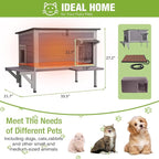 GUTINNEEN Heated Cat House for Outside Insulated Cat House Outdoor Weatherproof Feral Cat Shelter with Heated Pad, All-Round Thermal Liner, Secure Escape Doors for Cats (Winter-Ready)