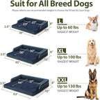 Orthopedic XXL Dog Beds, Waterproof Egg Crate Foam Big Pet Bed for All Breed Sized Dogs 53x42Inch, Washable Extra Large Dog Couch Bed with Removable Cover and Non-Slip Bottom, Navy Blue