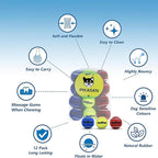 Dog Squeaky Tennis Balls for Pet Playing in 3 Sizes Premium Strong Dog & Puppy Balls for Training, Play, Exercise The Easiest Color for Dogs Red Yellow Blue (Medium-12pack)