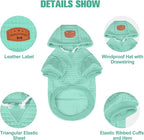 BEAUTYZOO Medium Dog Hoodie Sweater with Pockets, Dog Clothes for Small Medium Dogs Boy Girl, Waffle-Like Laminated Cotton Pet Coats with Hat and Leash Hole, Mint Green XL