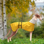 Morezi Dog Raincoat with Reflective Bar, Rain/Water Resistant, Adjustable Vest - Dog Raincoats for Greyhounds, Lurchers and Whippets - Yellow - Large