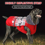 Doglay Dog Coat, Waterproof Dog Jacket Pet Winter Coat for Cold Weather with Thicken Furry Collar, Reflective Puppy Winter Jacket Warm Fleece Lining for Small Medium Large Pets