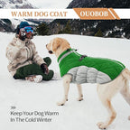 Dog Jackets for Large Dogs, Large Dog Winter Coat, Pet Cold Weather Coats, XXXL Pet Jacket with D-Ring, Waterproof Coat with Back Zipper, Snowsuit Labrador German Shepherd Doberman,Green,XXXL