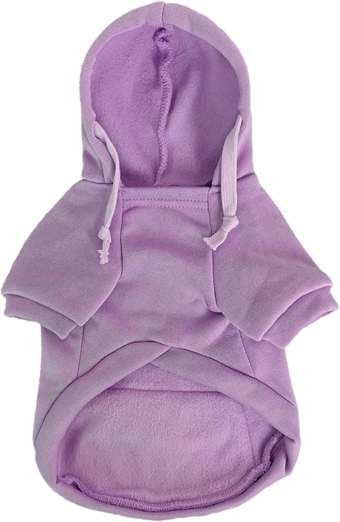 Jecikelon Pet Dog Cold Weather Coat with Pocket Winter Dog Hoodie Warm Puppy Clothes for Small Dogs Chihuahua Clothing (Purple, X-Small)