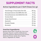 Dog Allergy Relief Chews - Omega 3 Fish Oil Skin & Coat - Itchy Skin Support Supplement - Anti Itch Immune Treats - Seasonal and Food Allergy Chews for Shedding, Hot Spot, Ears
