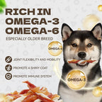 Triple Flavor Dog Jerky Treats, Real Chicken Duck and Cod Twist Strips Dog Training Treats Snacks Healthy Rawhide-Free Chews for Small Medium Large Breeds 10.54oz