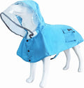 Dog Waterproof Raincoat with Poncho Hoodie, High Reflective Adjustable Yellow Pet Rain Jacket with Leash Hole for Small Medium and Large Dogs (Blue, X-Small)