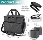 BAGLHER Dog Travel Bag, Airline Approved Pet Tote Organizer with Multi-Function Pockets, 2 X Food Storage Containers and 2 X Collapsible Bowls, Perfect Weekend Pet Travel Set for Dog, Cat Grey