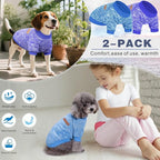 2 Pieces Pet Dog Classic Knitwear Sweater, Fleece Coat for Small,Medium Dogs,Warm Pet Dog Cat Clothes,Soft Puppy Customes for Chihuahua Yorkshire Tzu (Blue Dark Navy,XL)