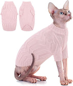 ASENKU Cat Sweater Soft Warm Puppy Clothes Knitwear for Kittens & Small Dogs, Thick Knitted Sweater for Sphynx Hairless Cats Teacup Chihuahua and Extra Small Dogs (Pink, L)