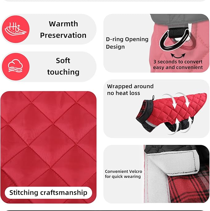 Reversible Waterproof Dog Coat - Adjustable Winter Jacket for Small to Large Breeds, Warm Cold Weather Apparel for Medium Dogs (Khaki & Yellow, 2X-Large (Pack of 1))