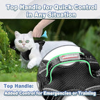 Cat Harness and Leash Set Escape Proof for Kitten Walking, Soft Adjustable Top Handle Vest Harnesses for Cats, Easy Control Breathable Reflective Small Medium Large, Black, S
