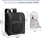 Apollo Walker Dog & Cat Carrier Backpack for 4-18lb Pets - Ventilated Safe Design with Padded Back Support, Breathable Mesh Pet Backpack for Hiking, Travel, Outdoor (Black)