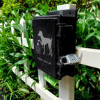 Dog Poop Bag Dispenser Wall Mounted Outside with Lock and 8 Small Rolls, Doggie Bag Holder For Backyard Post, Pole, Fence Mountable fits Home, Commercial Occasion(Black dispenser+8 rolls+lock)