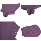Lovelonglong Ribbed Dog T-Shirt Cotton Knitted Dog Sweaters for All Season Pet T-Shirts for Large Medium Small Dogs Taro Purple M