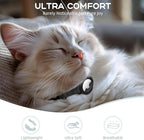 AirTag Cat Collars, Stretchy Collar with Apple AirTag Holder and Bell, Breakaway Ultra Design Elastic GPS Tracking Collars for Cats and Puppies, (7.5-12.5 Inch), Black