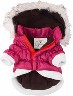 PET LIFE Classic Metallic Fashion Pet Dog Coat Jacket Parka w/ 3M Insulation and Removable Hood, Medium, Metallic Hot Pink
