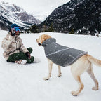 VIVAGLORY Snowrap Dog Coat, Jacket with Harness Hole & Velcro Closure, Dog Coat for Winter & Cold Weather, Fluffy Warm Fleece Lined Reflective Water Resistant for Puppy, S, Grey