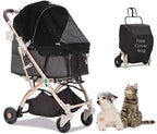 HPZ Pet Rover Lite Premium Light-Weight Dog/Cat/Pet Stroller Travel Carriage with Convertible Compartment/Zipper-Less Entry/1-Hand Quick Fold/Aluminum Frame for Small & Medium Pets (Black 2nd-Gen.)