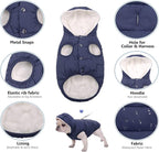 Fleece Hoodie, Windproof Waterproof Coat, Winter Warm Jacket, Cold Weather Pet Apparel Clothes Vest for Small Medium Large Dogs (2XL, Blue)