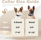 Reflective Dog Collar with Bell, Hypoallergenic Adjustable Puppy Collar for Small Dogs & Cats, Soft Nylon Night Walking with Safety Reflectors (Silver S)