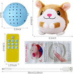 Interactive Plush Dog Toys, Interactive Puppy Toy Bouncing Rolling Dogs Ball Remote Control Dogs Toys with Music,Self Moving Pet Toy for Small/Medium/Large Bored Dog to Keep Them Busy(Hamster)