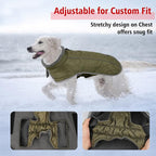 Fragralley Dog Coat Small, Waterproof Dog Jacket with Warm Fleece Lining, Adjustable Reflective Dogs Winter Coat, Turtleneck Pet Coats for Cold Weather ArmyGreen S