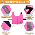 Queenmore Cold Weather Dog Coats Loft Reversible Winter Fleece Dog Vest Waterproof Pet Jacket Available in Extra Small, Small, Medium, Large Extra Large Sizes