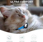 AirTag Cat Collars, Stretchy Collar with Apple AirTag Holder and Bell, Breakaway Ultra Design Elastic GPS Tracking Collars for Cats and Puppies, (7.5-12.5 Inch), Sapphire Blue