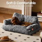 MEWOOFUN Dog Couch, Supportive Small Dog Bed for Puppy and Cats with Removable Washable Cover, Fluffy Cat Couch with Non-Slip Bottom (Dark Grey, 26.0" L X 19.0" W X 13.0" Th)
