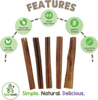 Nature Gnaws Large Bully Sticks for Dogs 5-6" (10 Count) - Thick Long Lasting for Aggressive Chewers and Large Dogs - Natural Beef Dog Chew Bones