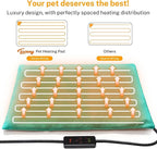 Dog Cat Heating Pad, 6 Adjustable Temperature Dog Cat Heating Pad with Timer, Waterproof Heated Dog Bed with Chew Resistant Cord, Indoor Electric Pet Heated Mat, 28x20in, Green