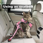 Cat Harness and Leash for Walking, Retractable Cat Harnesses and Leash Set Escape Proof, Breathable Soft Kitten Small Large Harness for Travel Training and Walking, Pink, XXS