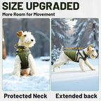 Dog Winter Coat for Small & Medium Dogs (Up to 31lb), Waterproof Dog Coat with Harness, Puppies Windproof Puppy Puffer Jacket, Snowsuit for Dachshund,Frenchie, Corgi (Classic Green, Medium)