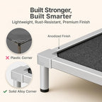 Elevated Dog Beds Large Sized, Chew Proof Aluminum Alloy Heavy Duty Dog Supplies Cooling Raised Pet Cot Indestructible with Anti-Rust Washable Assembly for Crate Outdoor-48.4"x 32.7" x 7"