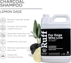 Ruff by Lillian Ruff Activated Charcoal Pet Shampoo – Lemon Sage – Deep Cleanser, Deodorizer & Stain Remover – Hydrates Dry Itchy Skin – Puppy & Dog Safe – USA Made (Gallon)
