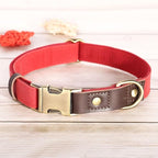 Didog Soft PU Leather Dog Collars for Small Dogs,Classic Adjustable Dog Collars with Quick Release Metal Buckle,Easy Clean and Comfortable with Nylon Lining,Red,S Neck 10-15"