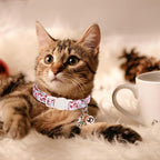 ARING PET 2 Pack Cat Collar, Christmas Breakaway Kitten Small Collars with Bells for Girl Boy Cats-Red Green Pink Plaid & Santa Claus