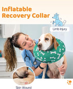 Supet Inflatable Dog Cone Collar Alternative After Surgery, Doggie Neck Donut Collar Recovery ECollar for Post Surgery, Soft Dog Cone for Small Medium Puppies Cats
