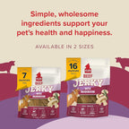 PLATO Pet Treats Jerky Dog Treats - Air-Dried Beef Jerky with Mushroom - Grain Free, High Protein - 16oz