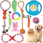 Dog Chew Toys for Small to Medium Dogs - 10 Pack Tough Dog Toys, Interactive Rope Teething Toy for Puppy, Durable Tug of War Toy, Birthday and Festival Gift Set