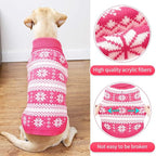 KOOLTAIL Cable Knit Dog Sweater Turtleneck, Cold Weather Pullover Classic Knitwear, Snowflake Pattern Thick Warm Winter Pet Clothes, Dog Christmas Sweater for Small Medium Large Dogs Girl, Pink M