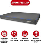 The Dog’s Bed Orthopedic Memory Foam Dog Bed, XXXL Grey/Blue, Pain Relief for Arthritis, Hip & Elbow Dysplasia, Post Surgery, Lameness, Supportive, Calming, Waterproof Washable Cover