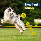 2 Pack Dog Balls Indestructible Tennis Balls for Dogs Durable Bouncy Dog Toy Balls for Aggressive Chewers Interactive Dog Toys for Water Toy Fetch Balls (Yellow,Blue)
