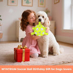 Dog Soccer Ball, Durable Dog Soccer Ball with Straps, Water Fetch Toys, Dog Toys Outdoor, Fun Puppy Birthday Gift for Small & Medium Dogs, 6 Inch