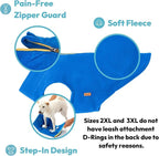 Gooby Zip Up Fleece Dog Sweater - Turquoise, 2X-Large - Warm Pullover Fleece Step-in Dog Jacket with Dual D Ring Leash for Small to Medium Dogs